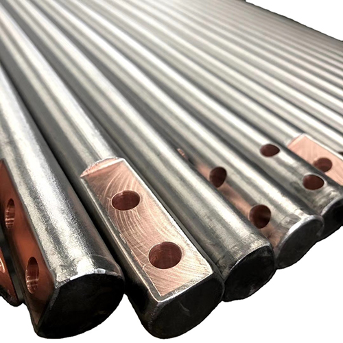 Titanium clad copper rods